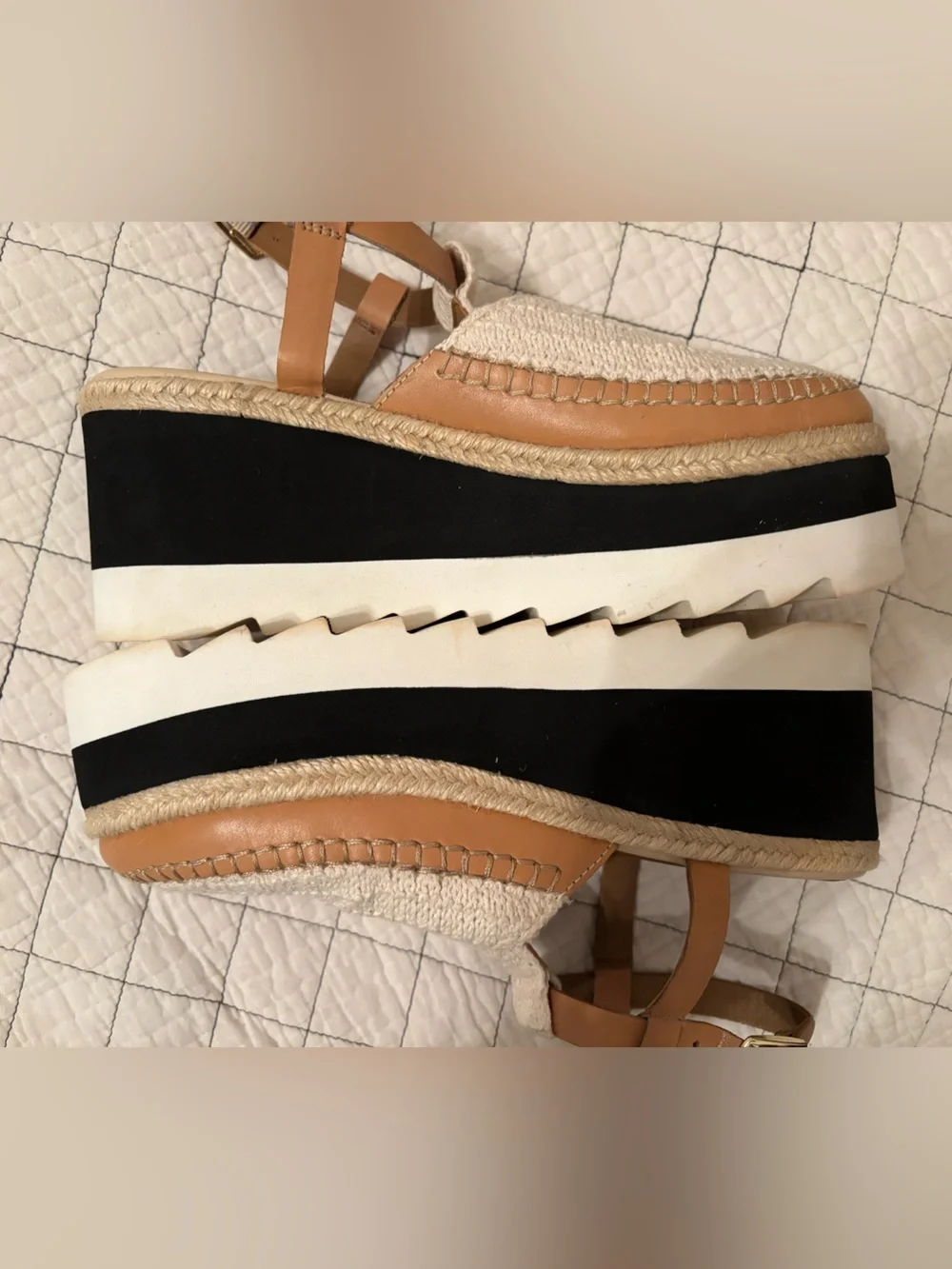 Free People Women's Morning in Mykonos platform espadrille wedges 7.5